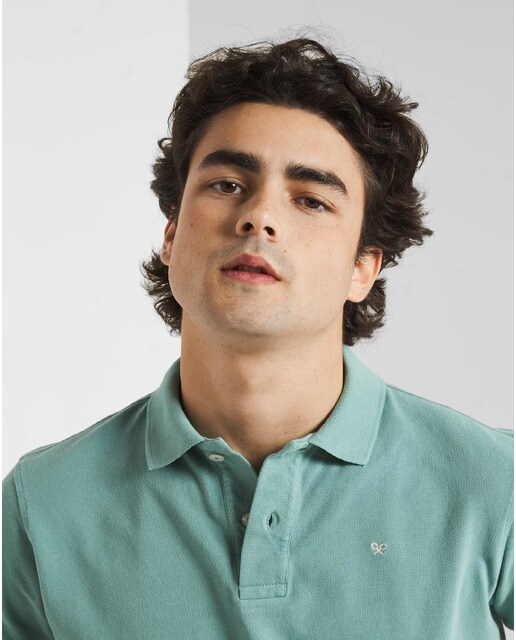Polo de hombre en color verde de manga corta · Silbon · El Corte Inglés