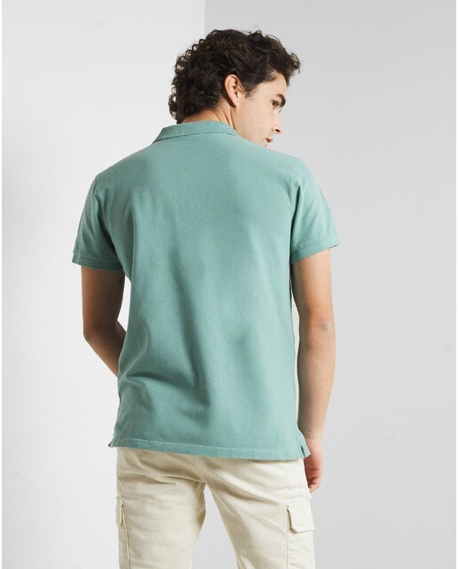 Polo de hombre en color verde de manga corta · Silbon · El Corte Inglés
