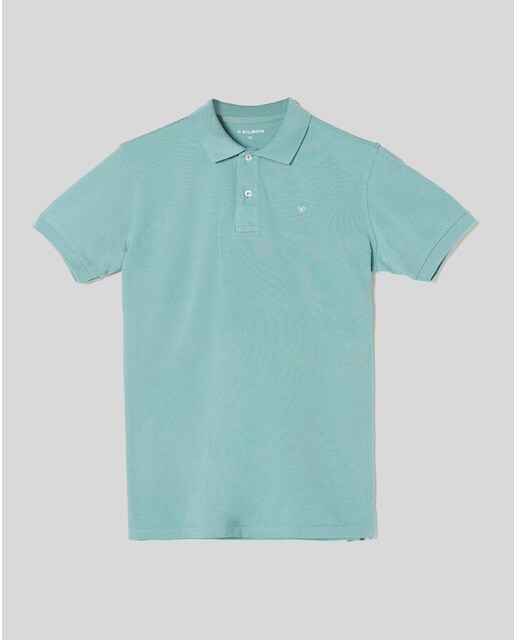 Polo de hombre en color verde de manga corta · Silbon · El Corte Inglés
