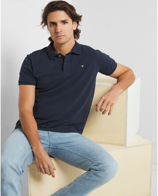 Polo de hombre en color azul marino de manga corta · Silbon · El Corte  Inglés