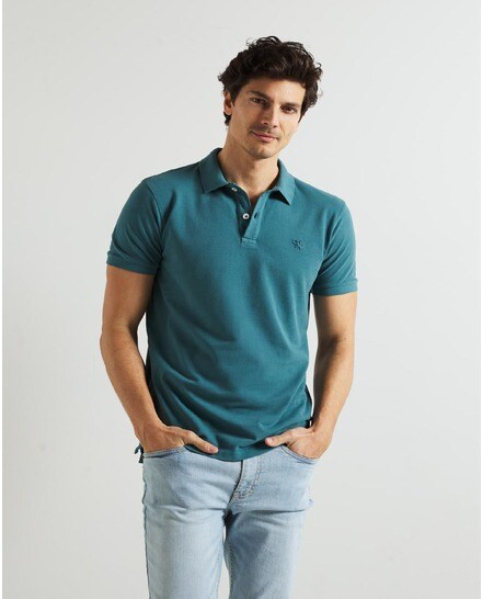 Polo de hombre en color petróleo de manga corta · Silbon · El Corte Inglés