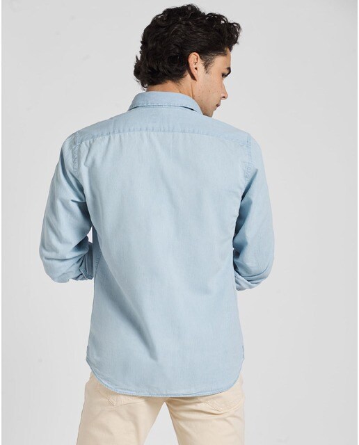 Camisa polera de hombre slim lisa en azul claro · Silbon · El Corte Inglés