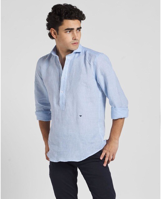 Camisa polera de hombre slim pata de gallo en azul · Silbon · El Corte  Inglés