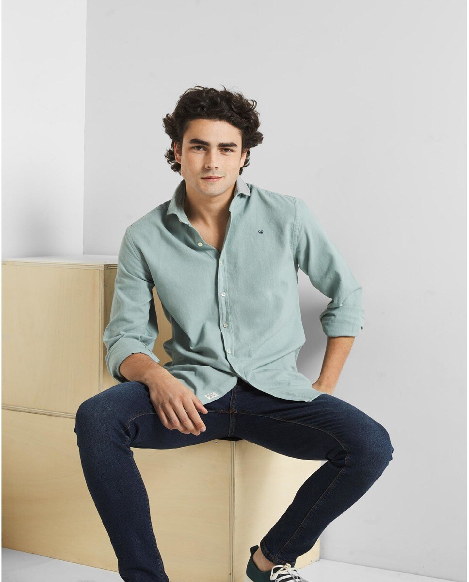 Camisa de hombre slim lisa en color azul · Silbon · El Corte Inglés