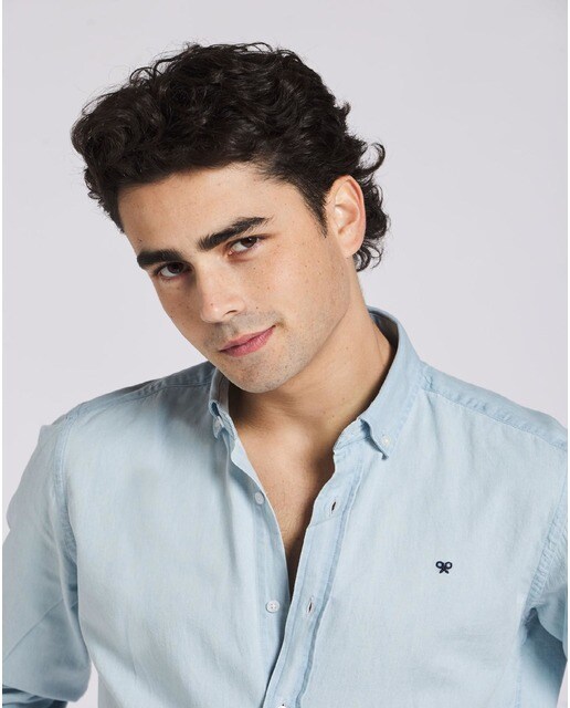 Camisa de hombre slim lisa en azul · Silbon · El Corte Inglés