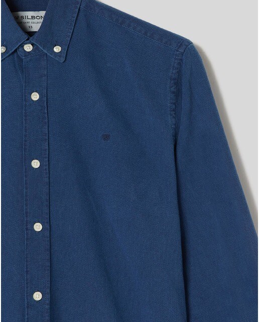 Camisa de hombre slim lisa de color azul · Silbon · El Corte Inglés