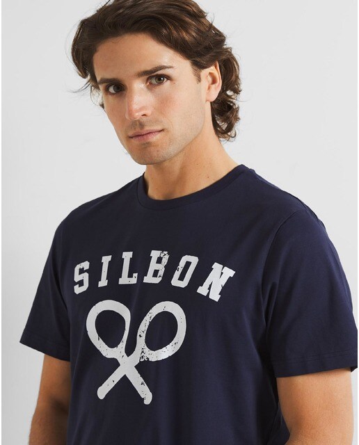 Camiseta de hombre en color azul marino de manga corta · Silbon · El Corte  Inglés