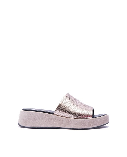 Sandalias de plataforma de mujer de piel color plata · Alpe · El Corte  Inglés
