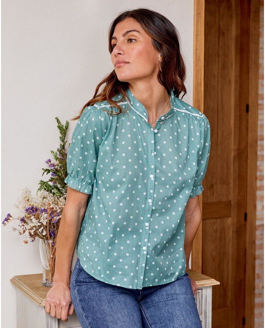 Blusa de mujer de lunares y manga corta · Polin et Moi · El Corte Inglés