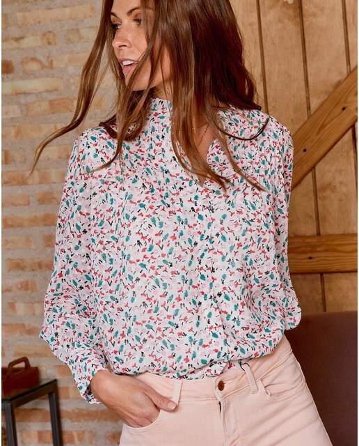Camisa de mujer estampada y cuello con volante · Polin et Moi · El Corte  Inglés