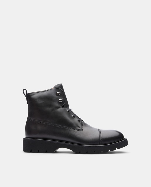 botas piel negras hombre