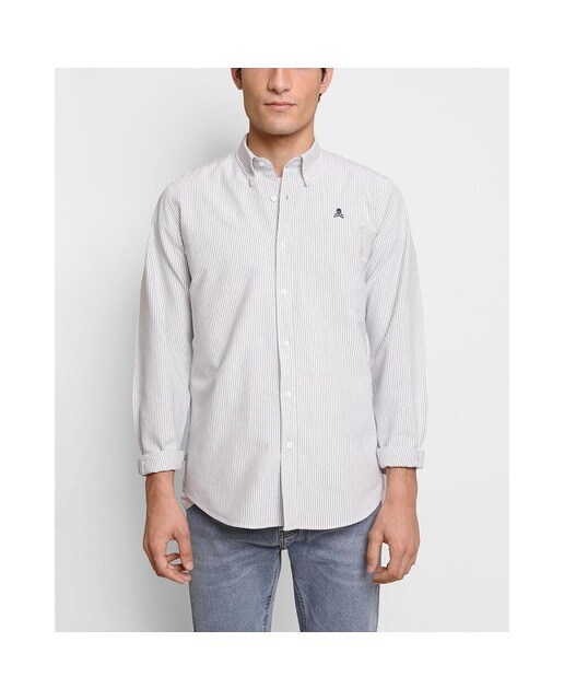 Camisa de hombre regular de rayas en azul · Scalpers · El Corte Inglés