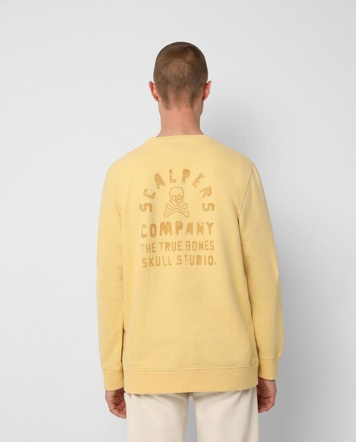 Sudadera de hombre en amarillo con cuello redondo · Scalpers · El Corte  Inglés