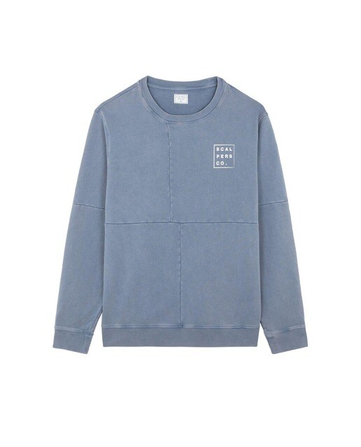 Sudadera de hombre en azul claro con costuras tipo patchwork · Scalpers ·  El Corte Inglés