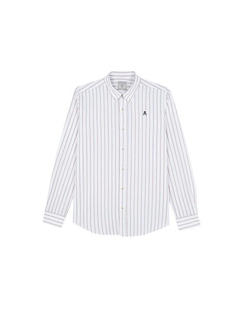 Camisa de hombre regular de rayas en beige · Scalpers · El Corte Inglés