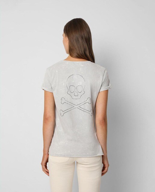 Camiseta de mujer lavada con calavera de tachuelas trasera · Scalpers · El  Corte Inglés
