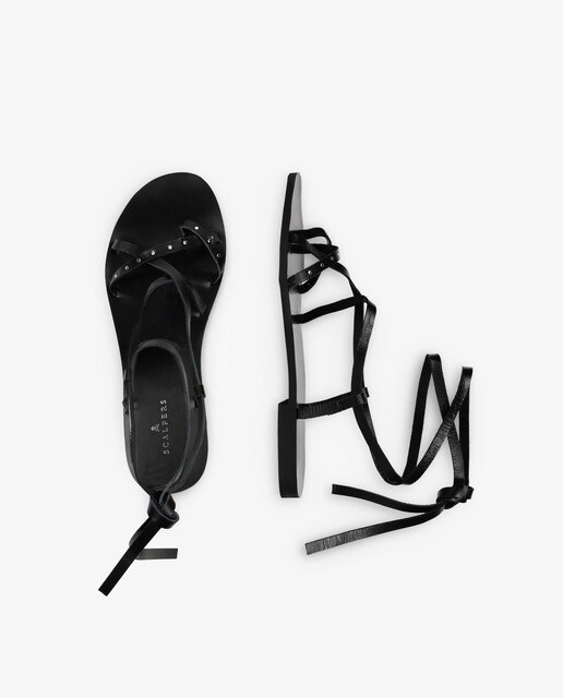 Sandalias planas de mujer de piel en negro · Scalpers · El Corte Inglés