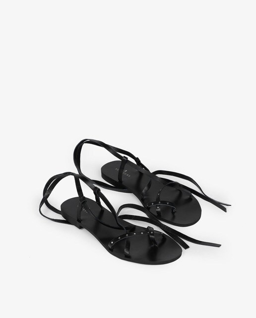 Sandalias planas de mujer de piel en negro · Scalpers · El Corte Inglés