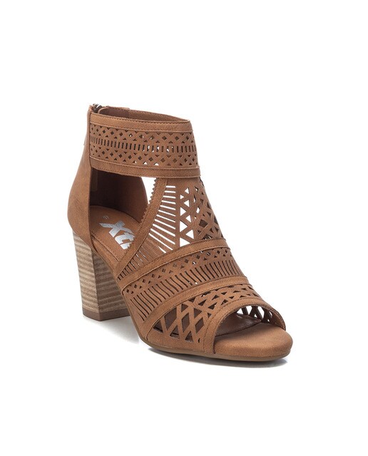 Sandalias de tacón de mujer abotinadas color camel con cremallera · Xti · El  Corte Inglés