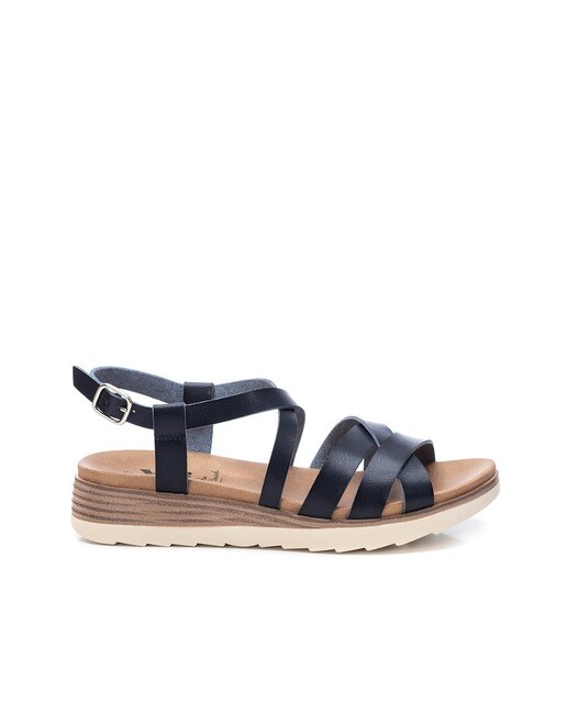 Sandalias de cuña de mujer color azul marino con cierre de hebilla · Xti · El  Corte Inglés