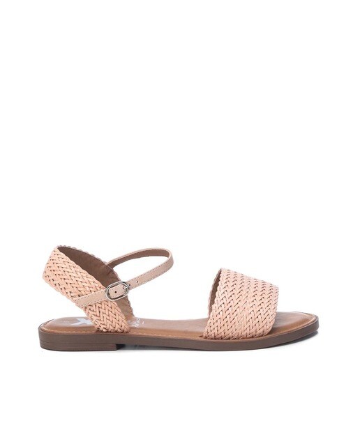 Sandalias planas de mujer color nude con cierre de hebilla · Xti · El Corte  Inglés