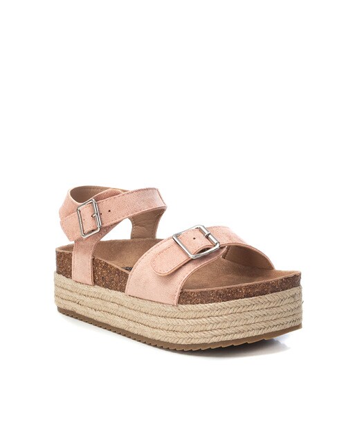 Sandalias de plataforma de mujer color nude con cierre de hebilla · Refresh  · El Corte Inglés