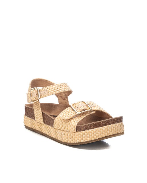 Sandalias de plataforma de mujer color beige con cierre de hebilla · Refresh  · El Corte Inglés
