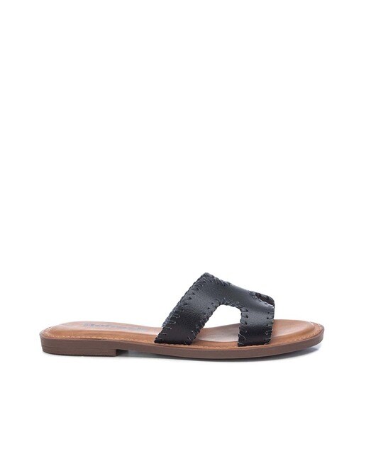 Sandalias planas de mujer color negro con pespuntes · Refresh · El Corte  Inglés