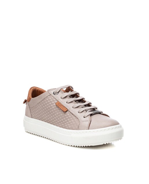 Zapatillas de piel de mujer color blanco con cierre de cordón · Carmela ·  El Corte Inglés