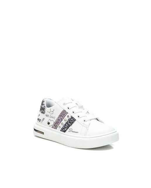 Zapatillas deportivas de niña color plata con cierre de cordones · Xti · El  Corte Inglés