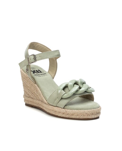 Sandalias de cuña de mujer color verde agua con cierre de hebilla · Xti ·  El Corte Inglés