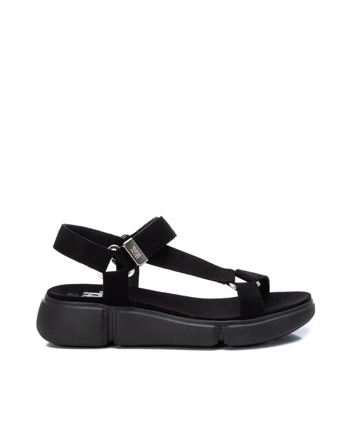 Sandalias planas de mujer color negro con cierre adherente · Xti · El Corte  Inglés