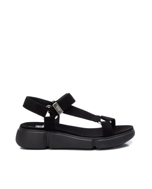 Sandalias planas de mujer color negro con cierre adherente · Xti · El Corte  Inglés