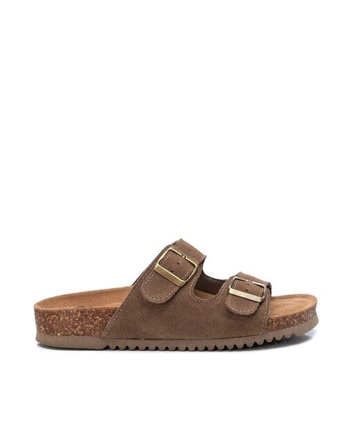 Sandalias planas de mujer de piel color marrón · Xti · El Corte Inglés