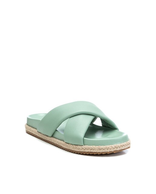 Sandalias planas de mujer cruzadas color verde · Xti · El Corte Inglés