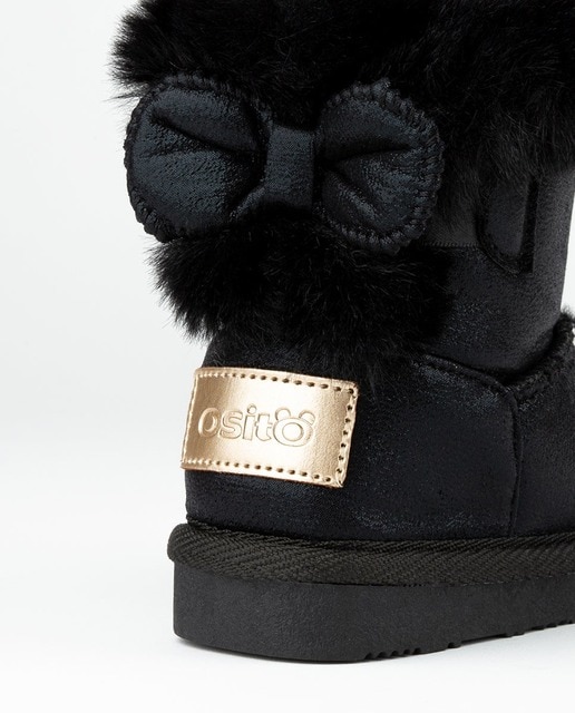 Botas de bebé de niña Conguitos de estilo australianas color negro  metalizado con acolchado en la parte superior. · Conguitos · El Corte Inglés