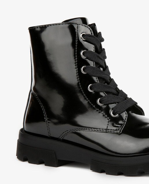 Botas de niña de charol color negro estilo militar · Conguitos · El Corte  Inglés