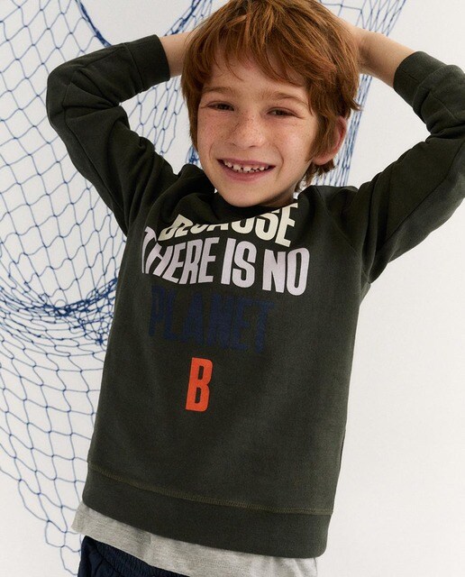 Sudadera en verde con dibujo frontal · Ecoalf · El Corte Inglés