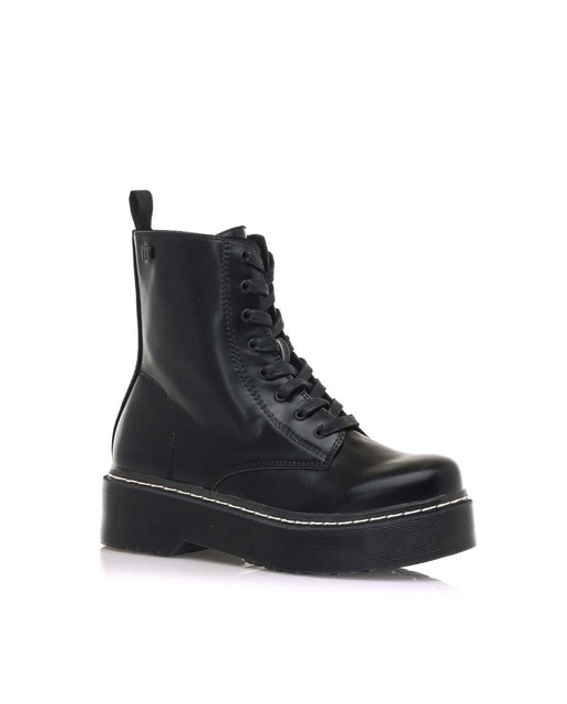 Botines de mujer estilo militar color negro y piso grueso · Mustang · El  Corte Inglés