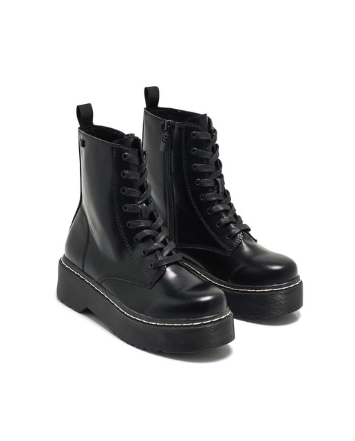 Botines de mujer estilo militar color negro y piso grueso · Mustang · El  Corte Inglés