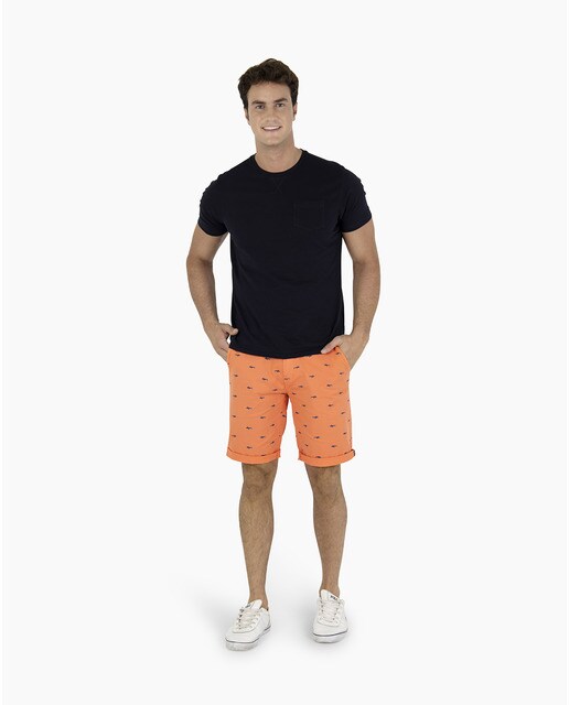 Bermuda de hombre con microestampado en naranja · Brave Soul · El Corte  Inglés