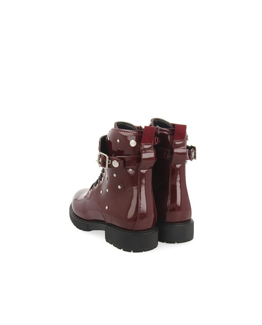 Botas de niña color burdeos con tachas y cordones · Gioseppo · El Corte  Inglés