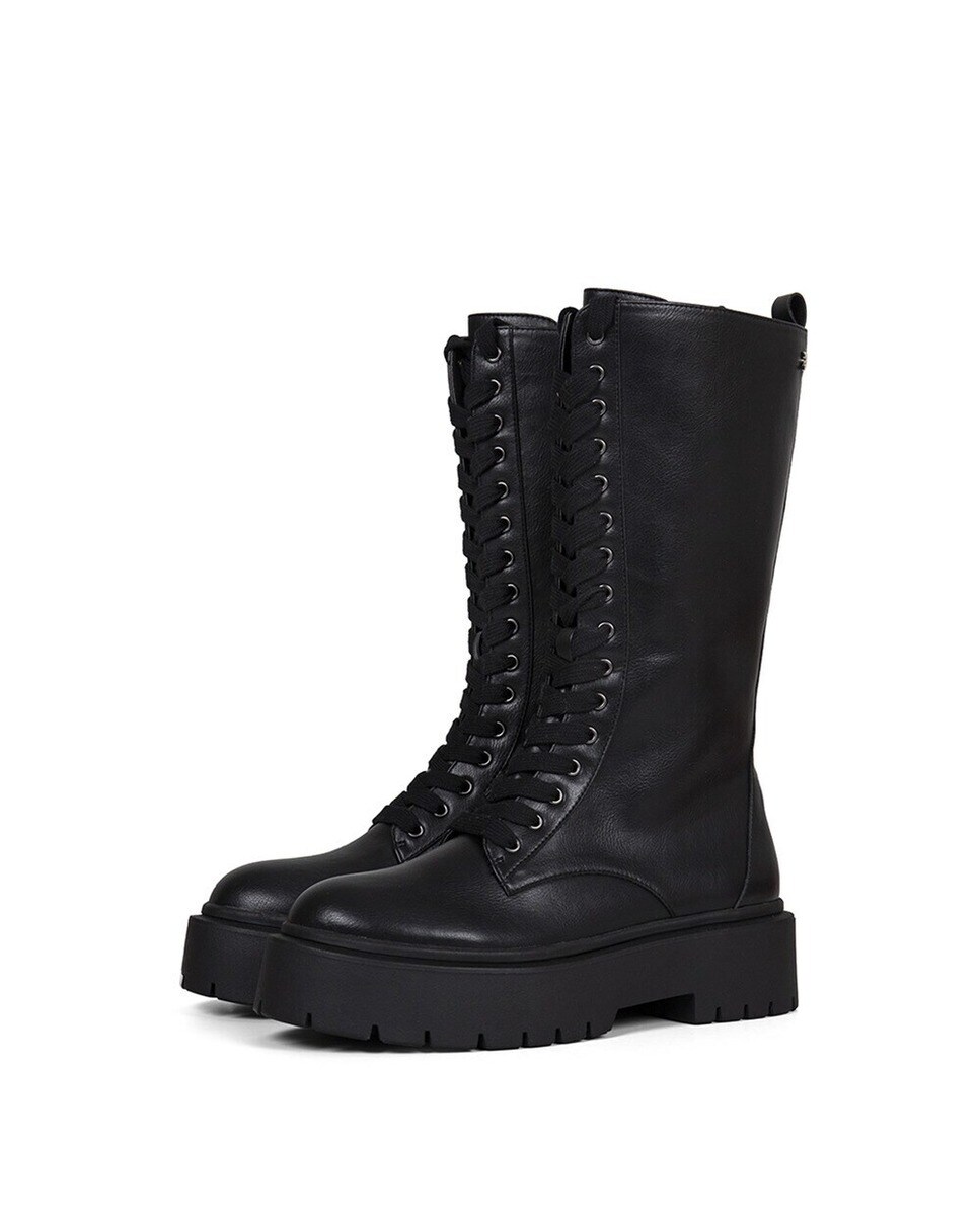 Botas de mujer de caña alta color negro estilo militar · Gioseppo · El  Corte Inglés