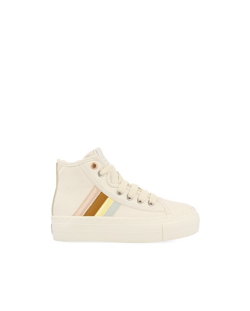 Zapatillas deportivas de niña en color blanco tipo botín con detalles  multicolores · Gioseppo · El Corte Inglés