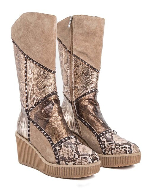 Botas de mujer de diferentes pieles en marrón claro · Alma en Pena · El  Corte Inglés