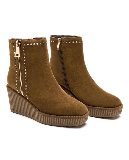 BOTAS NUEVAS CHICA Botín Mujer de Piel Marrón Tachuelas Talla 38 EUR EUR  30,00 - PicClick FR