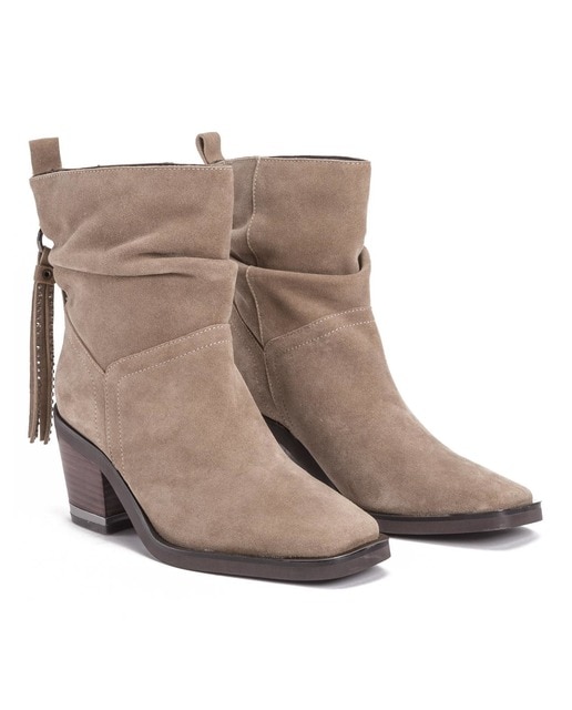 Botas de mujer de ante en topo con caña arrugada · Alma en Pena · El Corte  Inglés
