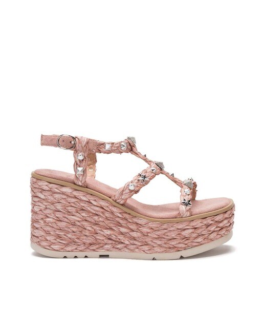 Sandalias de cuña de mujer de rafia trenzada en rosa · Alma en Pena · El  Corte Inglés
