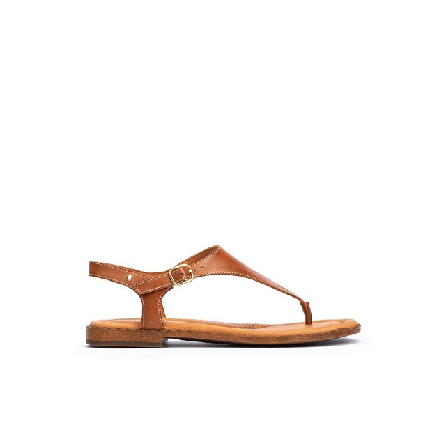 Sandalias planas de mujer de piel con elástico en color marrón · Pikolinos  · El Corte Inglés