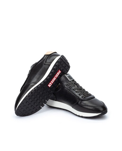 Zapatillas de piel de mujer con cordones en color negro · Pikolinos · El  Corte Inglés